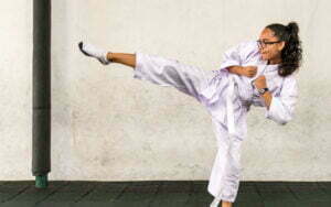 A Student of SIS doing a Karate move